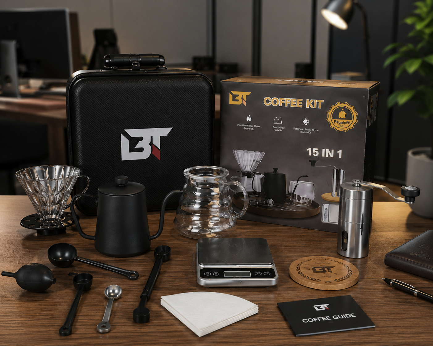 15-in-1 Portable Coffee Brewing Kit | Premium Travel Coffee Set
