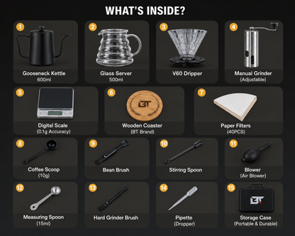 15-in-1 Portable Coffee Brewing Kit | Premium Travel Coffee Set