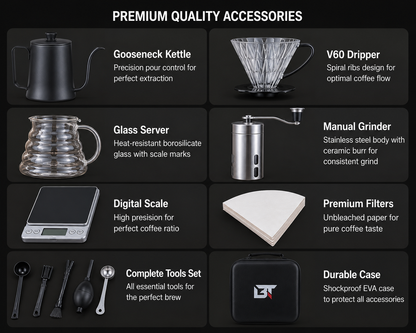 15-in-1 Portable Coffee Brewing Kit | Premium Travel Coffee Set
