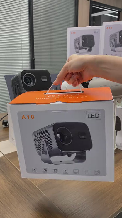 Portable Full HD LED Projector with WiFi & Bluetooth – 4K Supported Home Cinema Projector